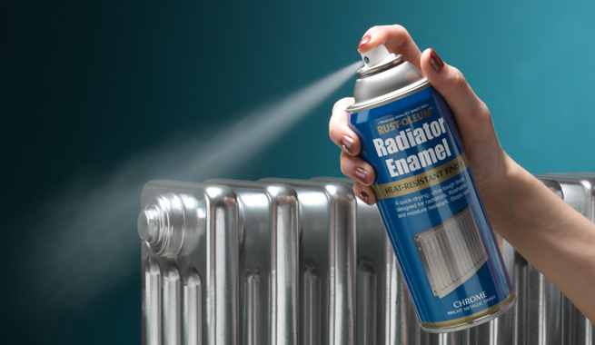 spray paint a radiator