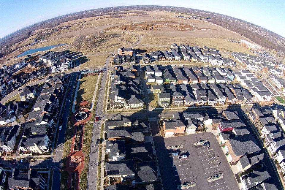 Aerial showing north village Jan 2015