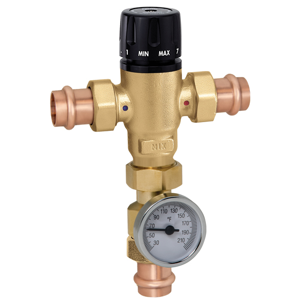 PR Caleffi 521 Thermostatic Mixing Valve with Press